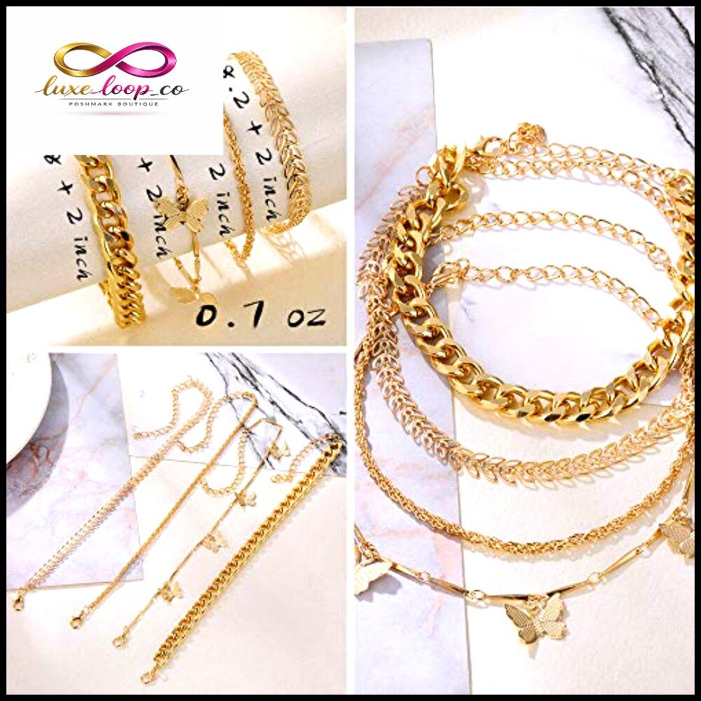 14k Gold Plated Layered Stackable Bangle Bracelet… - image 2